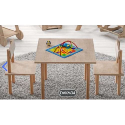 Beyaz Aktivite Masası- Sandalye Seti- Montessori Ahşap