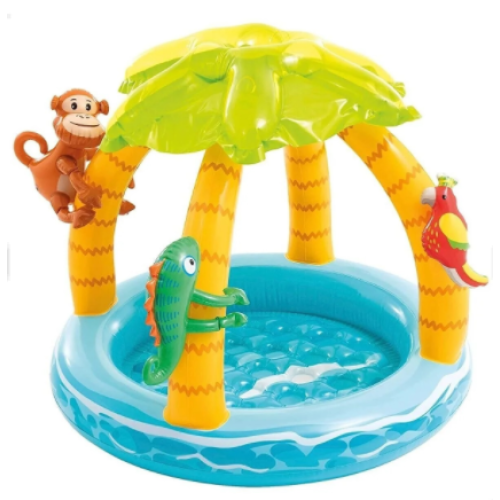 Intex Tropik Ada Gölgelikli Şişme Çocuk Havuzu 102cm - Şişirilebilir Oyun Havuzu
