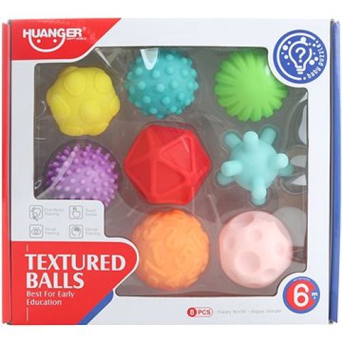 Huanger Textured Balls 8pcs. Zeka Geliştirici Dokulu Toplar