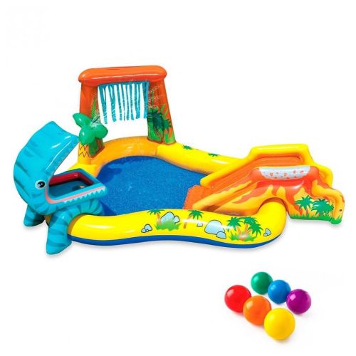 Intex Kaydıraklı T-Rex Oyunlu Bebek Havuzu 249X191X109Cm