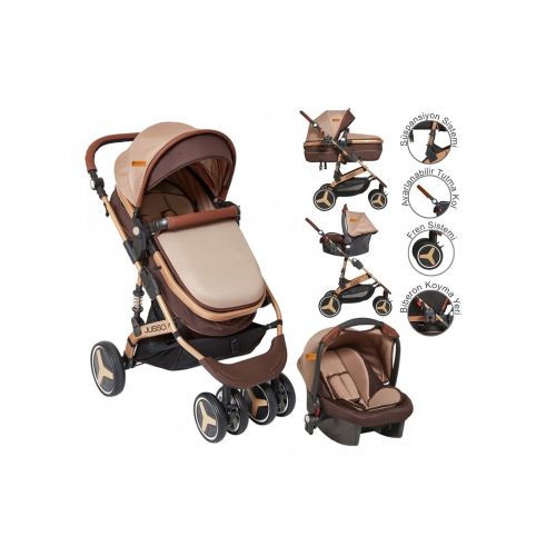 Jusso Comfort Max Travel Sistem Bebek Arabası - Gold Kahve