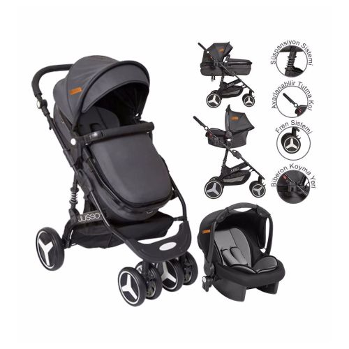 Jusso Comfort Max Travel Sistem Bebek Arabası -Antrasit