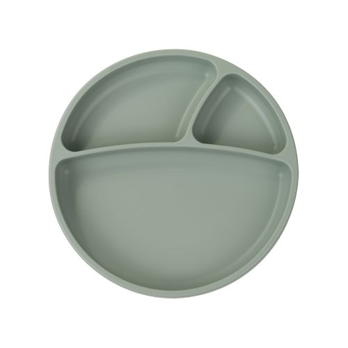 OiOi Porsiyon - Vakumlu Silikon Bölmeli Tabak River Green-Mint Yeşili