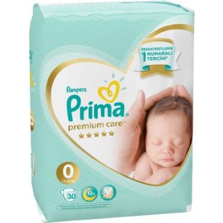 Prima Bebek Bezi Premium Care 0 Beden 30 Adet >3KG Prematüre Tekli Paket
