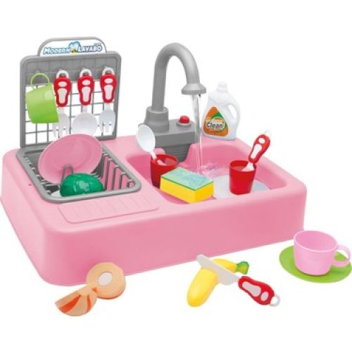 Modern Mutfak Çeşmeli Lavabo Set Mutfak Oyuncak Seti