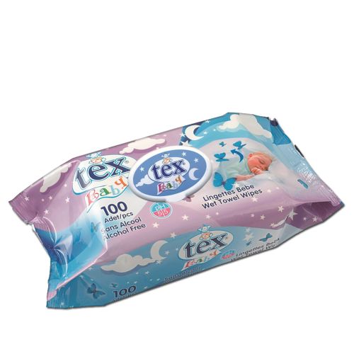 Tex ıslak Havlu Baby 100 Lu Mor Kapakli