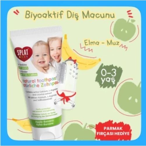 Splat Baby Apple & Banana 0-3 Yaş Diş Macunu 40 ml + Diş Fırçası