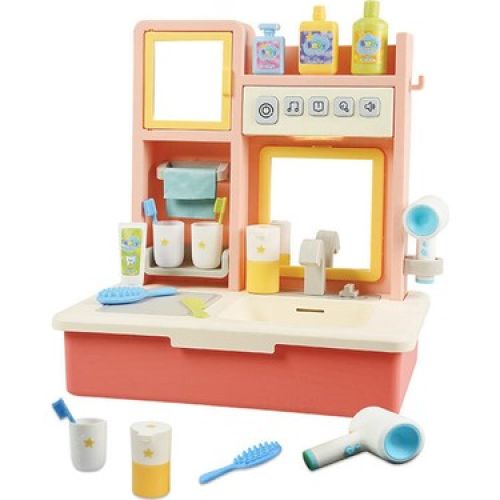 Oyuncak Kukuli Şarkılı Eğitici Modern Banyo Seti Pembe
