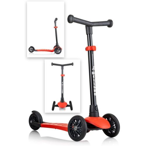 Wellgro Turbo Scooter, 3 Tekerli Yükseklik Ayarlı Çocuk Scooter 2+ Kırmızı
