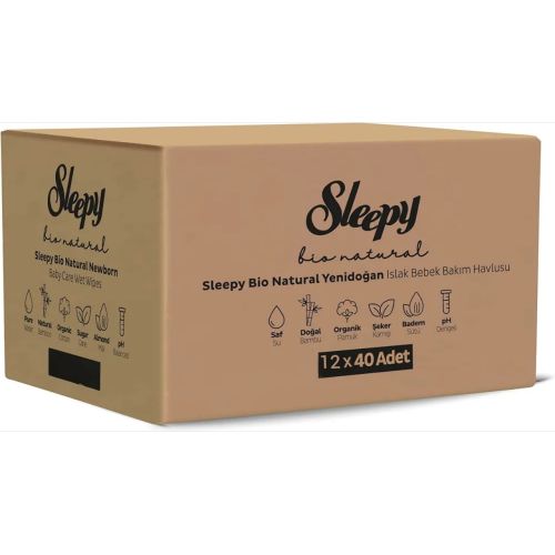 Sleepy Islak Mendil Bio Natural 3X12X40 YAPRAK