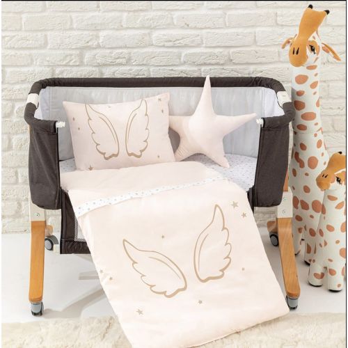 Wellgro Angel Wings Anne Yanı 5 Parça Bebek Uyku Seti -PEMBE