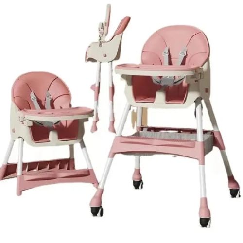 Toddler's Mama Sandalyesi Katlanabilir 2 Sİ 1 ARADA PEMBE