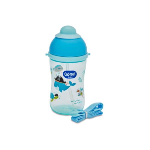 Wee Baby Akıtmaz Suluk Alıştırma Mavi Pipetli Suluk 380 ml