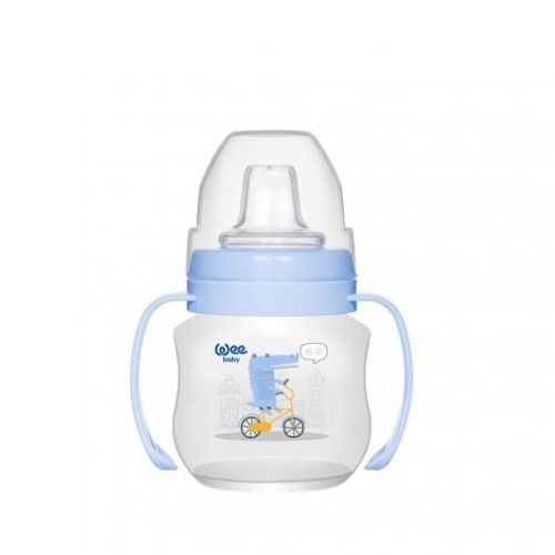 Wee Baby  Antikolik Akıtmaz Kulplu PP Bardak 125 ml Mavi