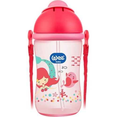 Wee Baby Akıtmaz Suluk Alıştırma Pembe Pipetli Suluk 380 ml