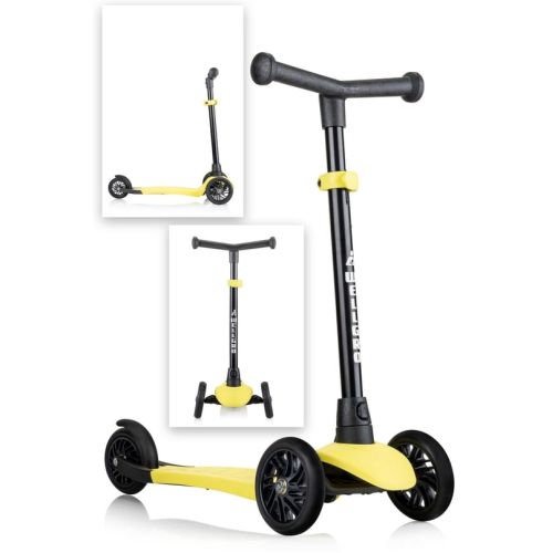 Wellgro Turbo Scooter, 3 Tekerli Yükseklik Ayarlı Çocuk Scooter 2+ Sarı